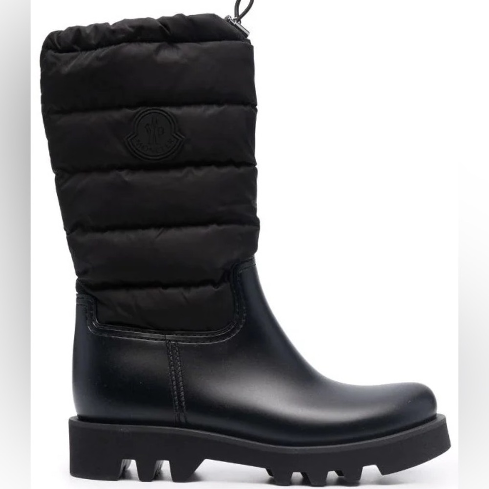 Moncler Black Quilted Winter Rain Boots
